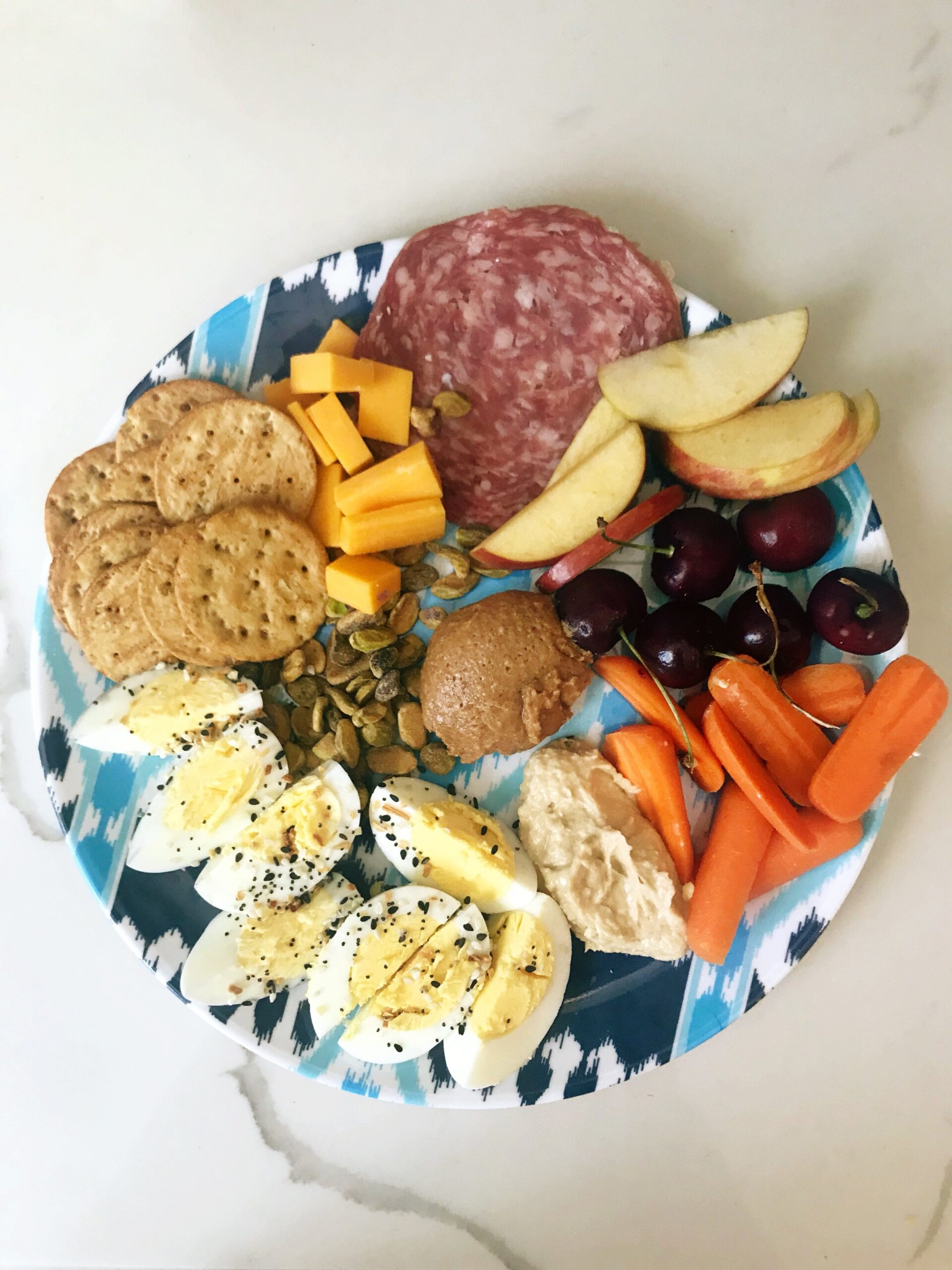 This is a typical lunch plate for me. My kids eat most of these things too so its nice to not have to make two different lunches for myself and them. &nbsp;