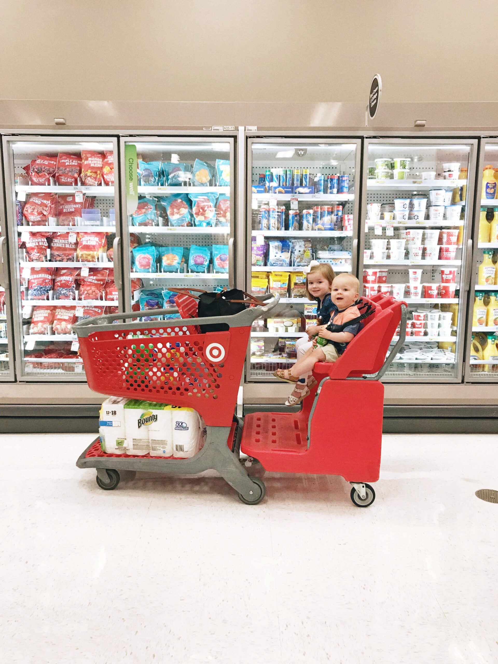 Driving the “Mac truck” shopping cart at Target